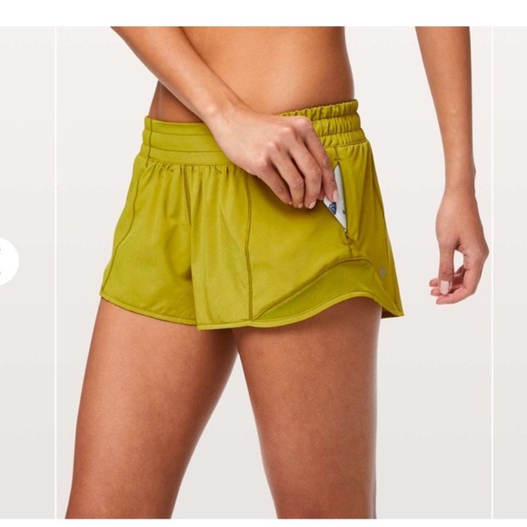 lululemon athletica Pants - Lululemon sz 8 Hotty Hot Shorts Golden Lime running tennis gym workout fitness